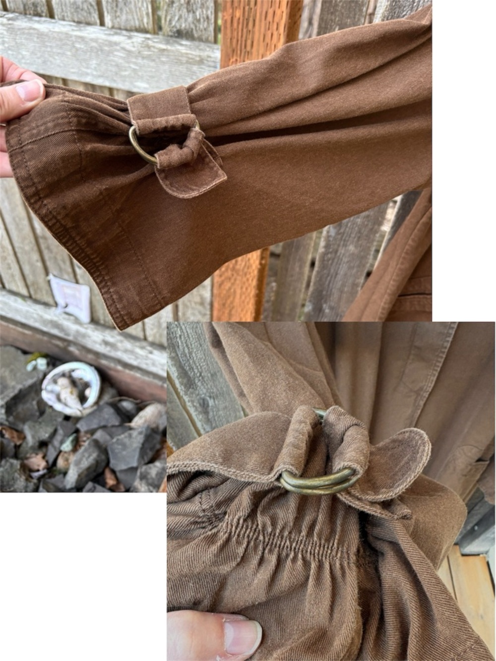 Christy Dawn The Leona Trench In Coffee Brown Organic Cotton Sz XL - Picture 4 of 15